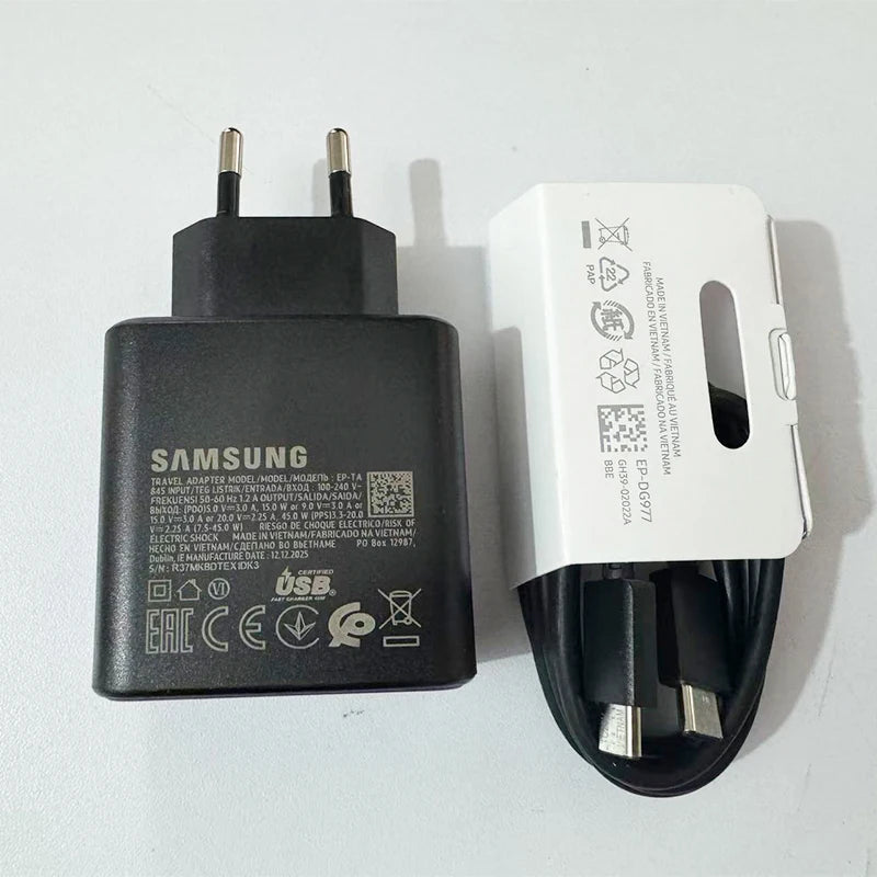 Samsung 45w Super Fast Charger PD Adapter EU US Type C Cargador For Galaxy S26 S25 FE S24 Ultra S23 Plus A55 A56 M55 Tab S11 S10