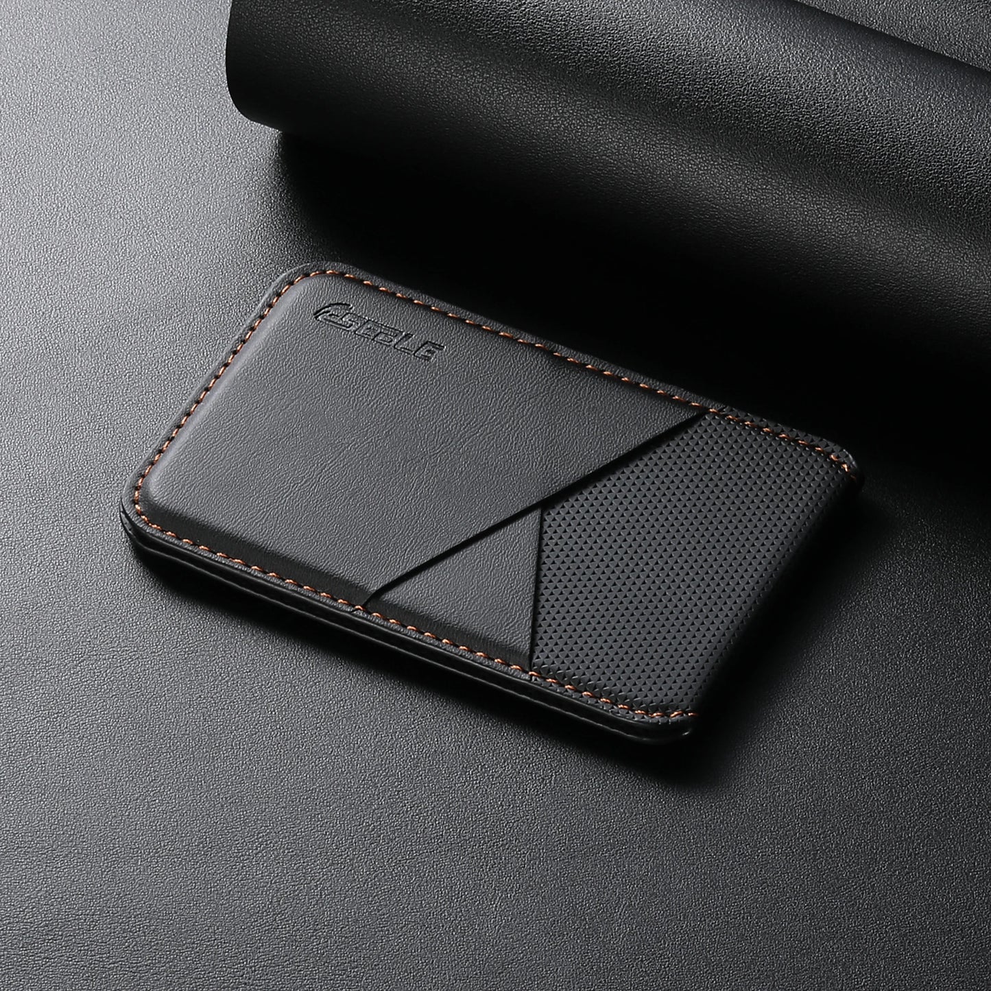 Luxury Leather Cellphone For Magsafe Magnetic Card Holder For IPhone 14 12 13 15 16 17 Pro Max RFID Anti-Skimming Bank ID Card