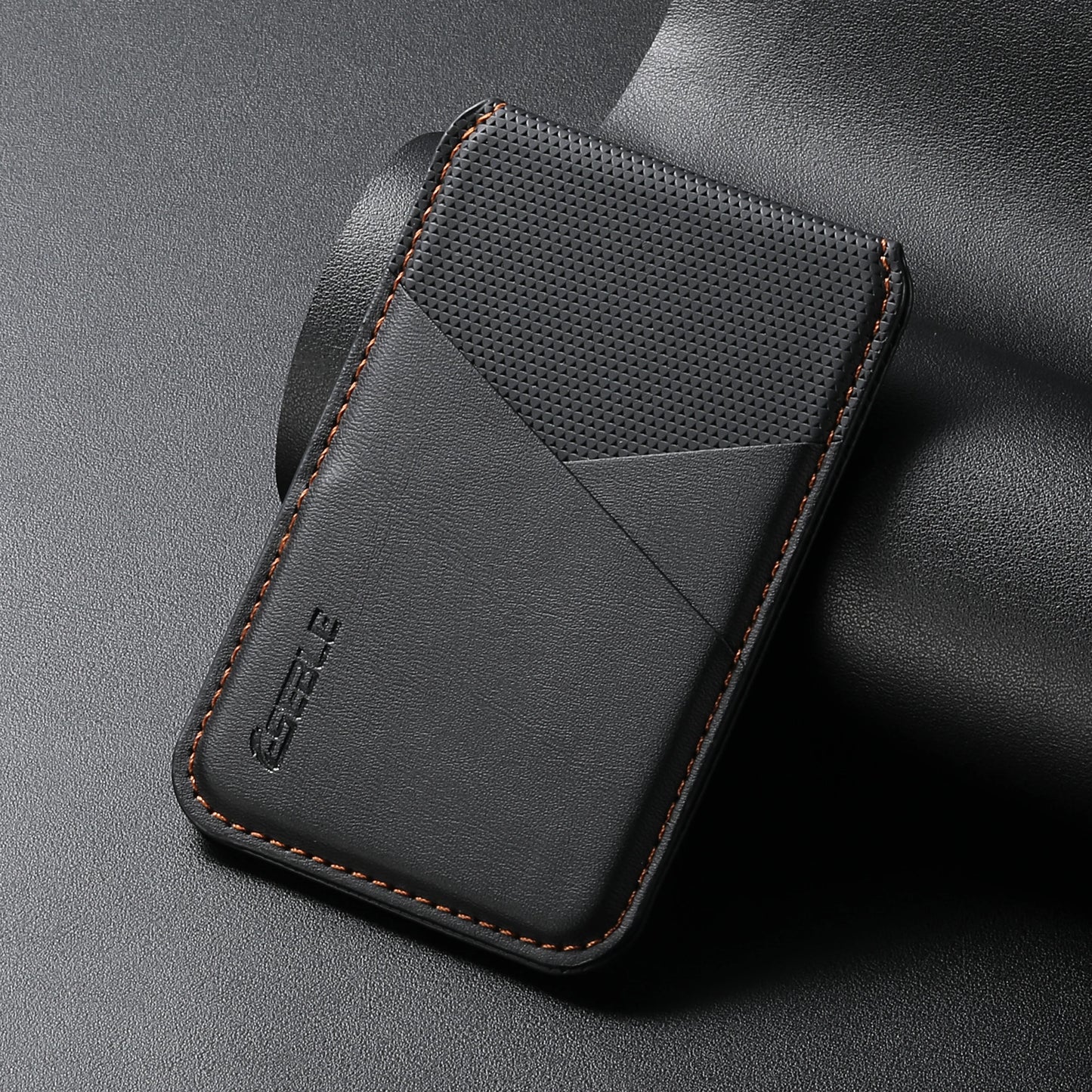 Luxury Leather Cellphone For Magsafe Magnetic Card Holder For IPhone 14 12 13 15 16 17 Pro Max RFID Anti-Skimming Bank ID Card