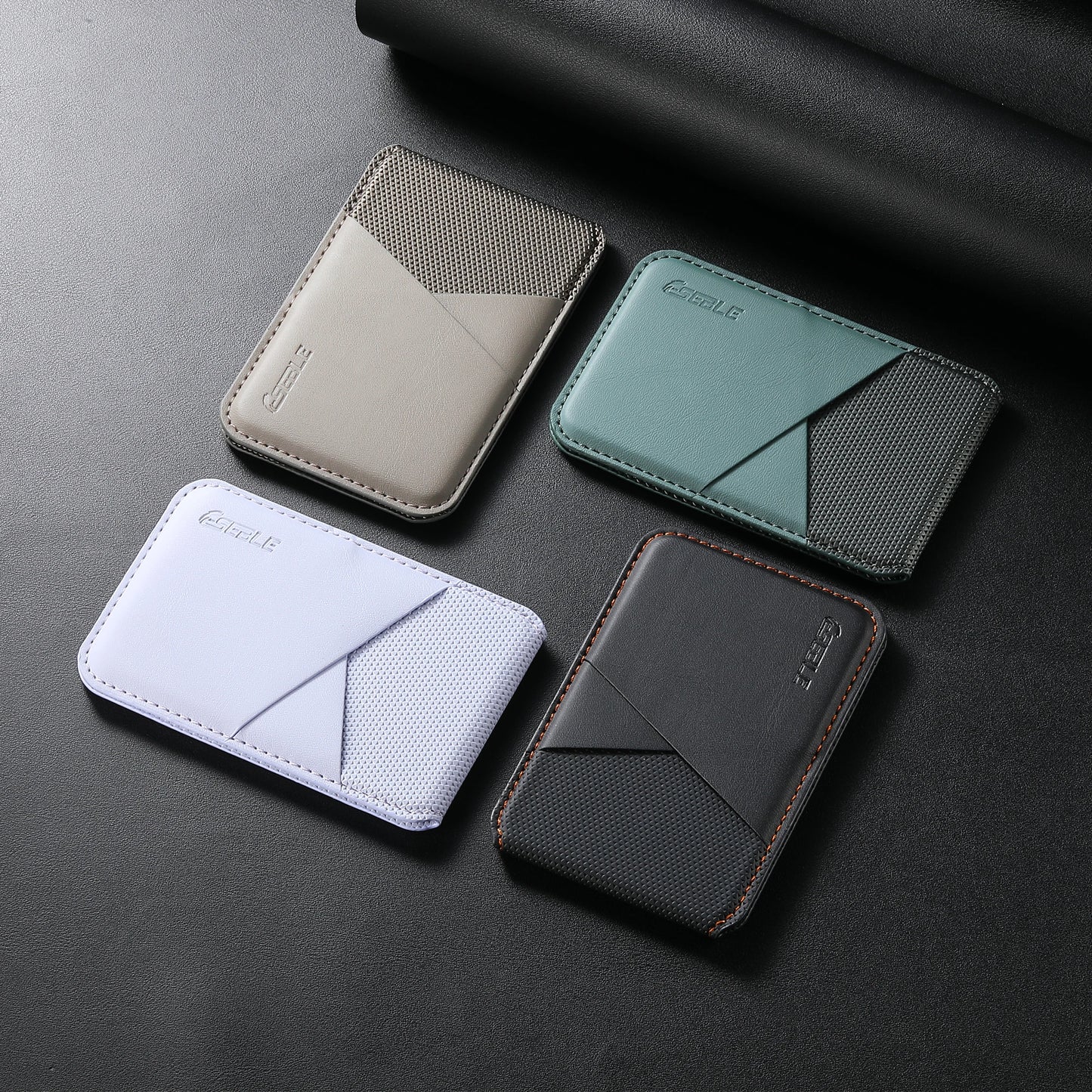 Luxury Leather Cellphone For Magsafe Magnetic Card Holder For IPhone 14 12 13 15 16 17 Pro Max RFID Anti-Skimming Bank ID Card